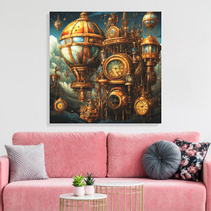 Steampunk Uhren Leinwand Art