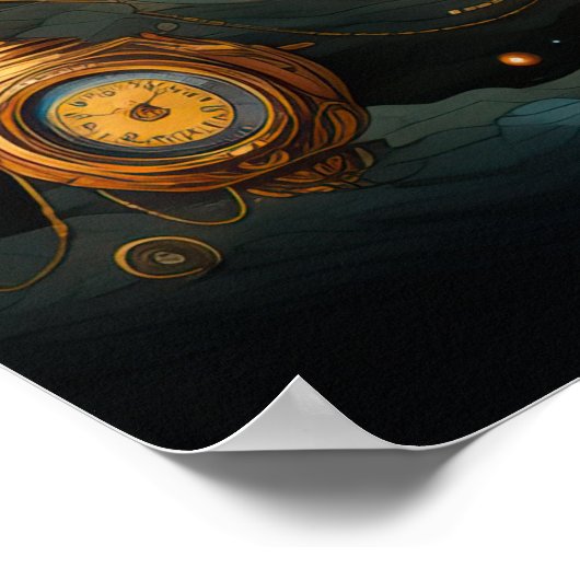 Steampunk Uhren Poster (Ecke)