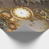 Steampunk, Uhren und Gänge I Geschenkpapier (Ecke)