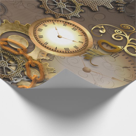 Steampunk, Uhren und Gänge I Geschenkpapier (Ecke)