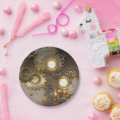 Steampunk, Uhren und Gänge Pappteller (Party)