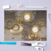 Steampunk, Uhren und Gänge Seidenpapier (Handwerk)