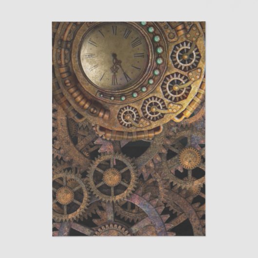 Steampunk-Uhrengeere deoupage Seidenpapier (Vorderseite)