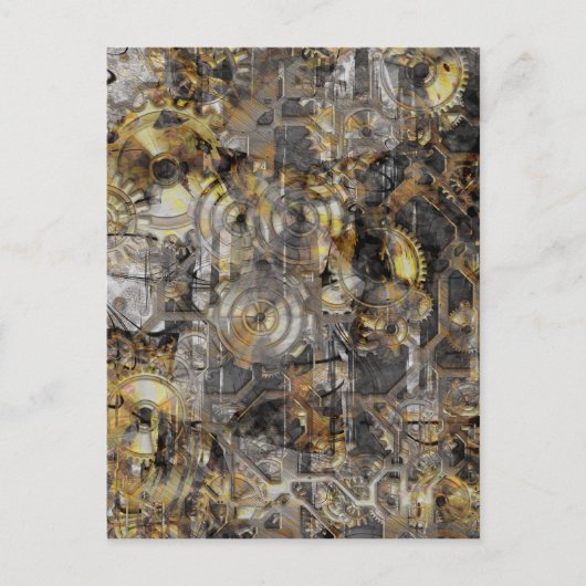 Steampunk-Uhrengeere Postkarte (Vorderseite)