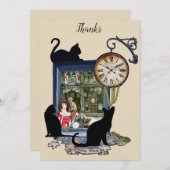 Steampunk-Uhrengeschäft im alten Amsterdam Dankeskarte (Vorne/Hinten)