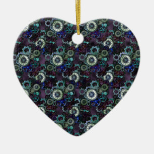 Steampunk-Uhrenteile - lila Druck von LeahG Keramikornament