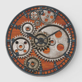 steampunk Uhrgang-Motorzahn-Uhrquadrat Große Wanduhr