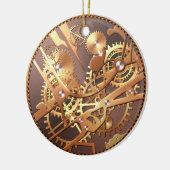 steampunk Uhrgänge Keramik Ornament (Links)