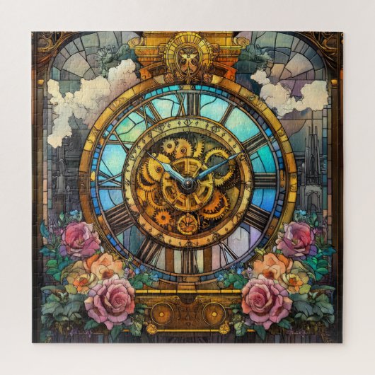 Steampunk-Uhrturm-Rätsel Puzzle (Vertikal)