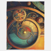 Steampunk-Uhrwerk-Abstraktes Design Fleecedecke (Vorderseite)