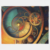 Steampunk-Uhrwerk-Abstraktes Design Fleecedecke (Vorderseite (Horizontal))
