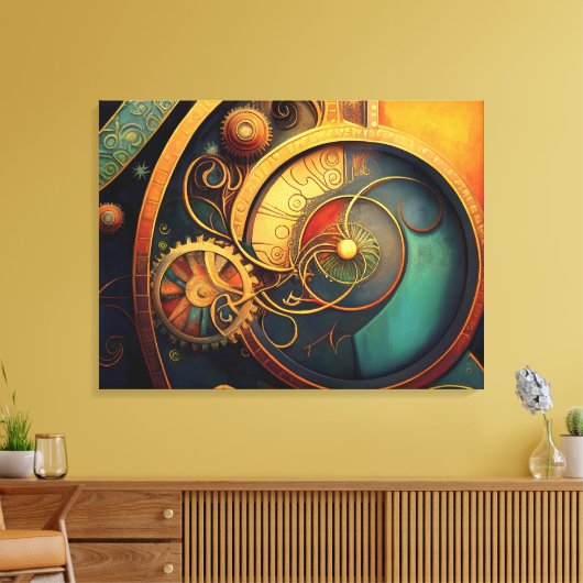 Steampunk-Uhrwerk-Abstraktes Design Leinwanddruck (Insitu (Wohnzimmer))