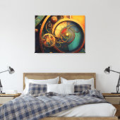 Steampunk-Uhrwerk-Abstraktes Design Leinwanddruck (Insitu (Schlafzimmer))