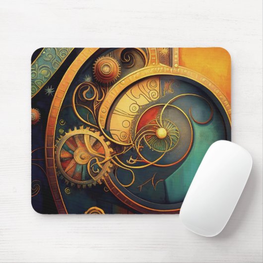 Steampunk-Uhrwerk-Abstraktes Design Mousepad (Mit Mouse)