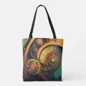 Steampunk-Uhrwerk-Abstraktes Design Tasche (Rückseite)