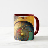 Steampunk-Uhrwerk-Abstraktes Design Tasse (VorderseiteRechts)