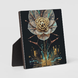 Steampunk-Uhrwerk-Blume: Temporäre Blüten-Engine Fotoplatte