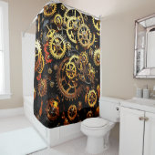Steampunk-Uhrwerk Gears 1004 Duschvorhang (Beispiel)
