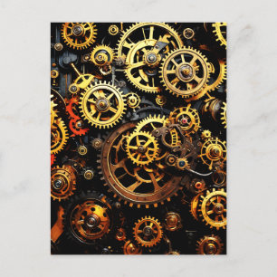 Steampunk-Uhrwerk Gears 1004 Postkarte