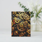 Steampunk-Uhrwerk Gears 1004 Postkarte (Stehend Vorderseite)