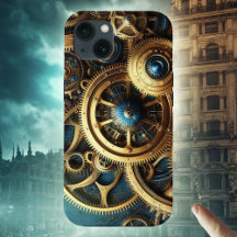 Steampunk-Uhrwerk Gold und Aquamarin