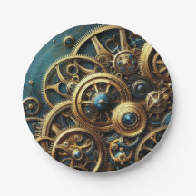 Steampunk-Uhrwerk Gold und Aquamarin