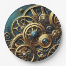 Steampunk-Uhrwerk Gold und Aquamarin