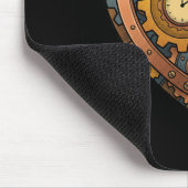 Steampunk-Uhrwerk-Herz mit Zahnrädern und Zeitmoti Mousepad (Ecke)