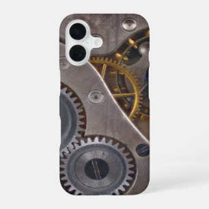 Steampunk Uhrwerk rostige Zahnräder iPhone 16 Hülle