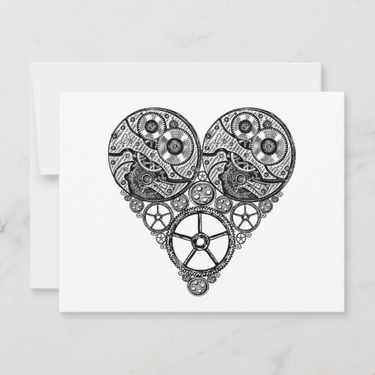 Steampunk-Uhrwerke und Verlobtes Getriebeherz (Vorderseite)
