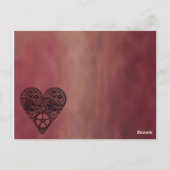 Steampunk-Uhrwerke und Zahnrad-Herz Postkarte (Rückseite)