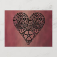 Steampunk-Uhrwerke und Zahnrad-Herz