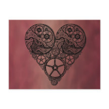 Steampunk-Uhrwerke und Zahnrad-Herz
