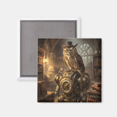 Steampunk-Uhu-Uhrwerk-Kunstmagnet Magnet (Vorderseite/Rückseite)