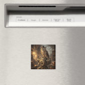 Steampunk-Uhu-Uhrwerk-Kunstmagnet Magnet (In Situ (Geschirrspüler))