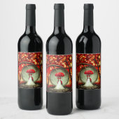 Steampunk Umbrella Bride Weinetikett (Flaschen)