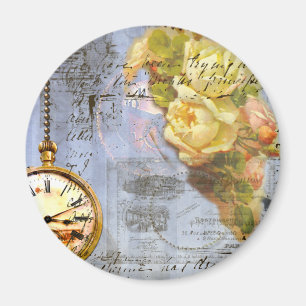 Steampunk und Gelbe Rosen Magnet
