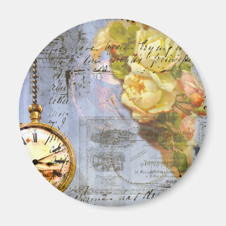 Steampunk und Gelbe Rosen Magnet