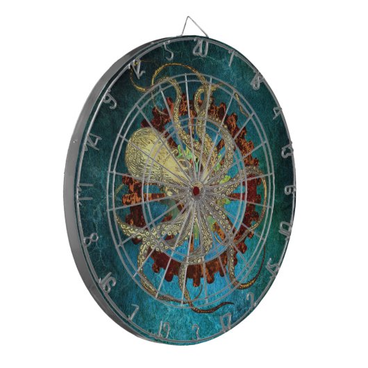 Steampunk- und Uhrwerk Dartscheibe (Vorderseite Links)