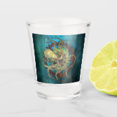 Steampunk- und Uhrwerk Schnapsglas (Vorderseite)