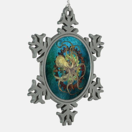 Steampunk- und Uhrwerk Schneeflocken Zinn-Ornament (Links)