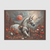Steampunk Unicorn auf dem Zauberplaneten der Blume Seidenpapier (Vorderseite)