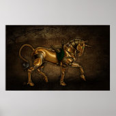Steampunk Unicorn Damask Poster (Vorne)