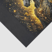 Steampunk Unicorn Pferd in Gold Seidenpapier (Ausschnitt)