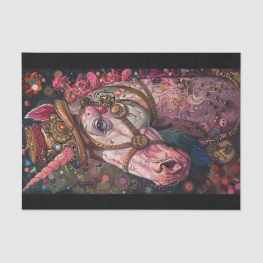 Steampunk Unicorn Seidenpapier (Vorderseite)