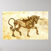 Steampunk Unicorn Sketch Poster (Vorne)