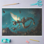 Steampunk Unterwassertaucher Aquamarine Entdeckung Seidenpapier (Basteln)