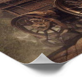 Steampunk US Monument Mount Rushmore SD Poster (Ecke)