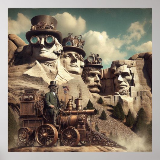 Steampunk US Monument Mount Rushmore SD Poster (Vorne)