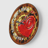 Steampunk-Valentine 1A-Uhr-Optionen Große Wanduhr (Winkel)